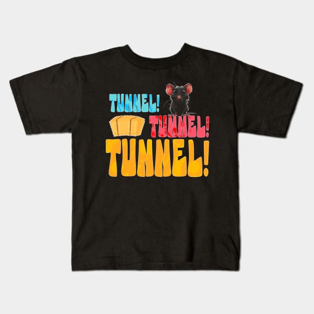 Tunnel! Tunnel! Barn Hunt Kids T-Shirt by nonbeenarydesigns